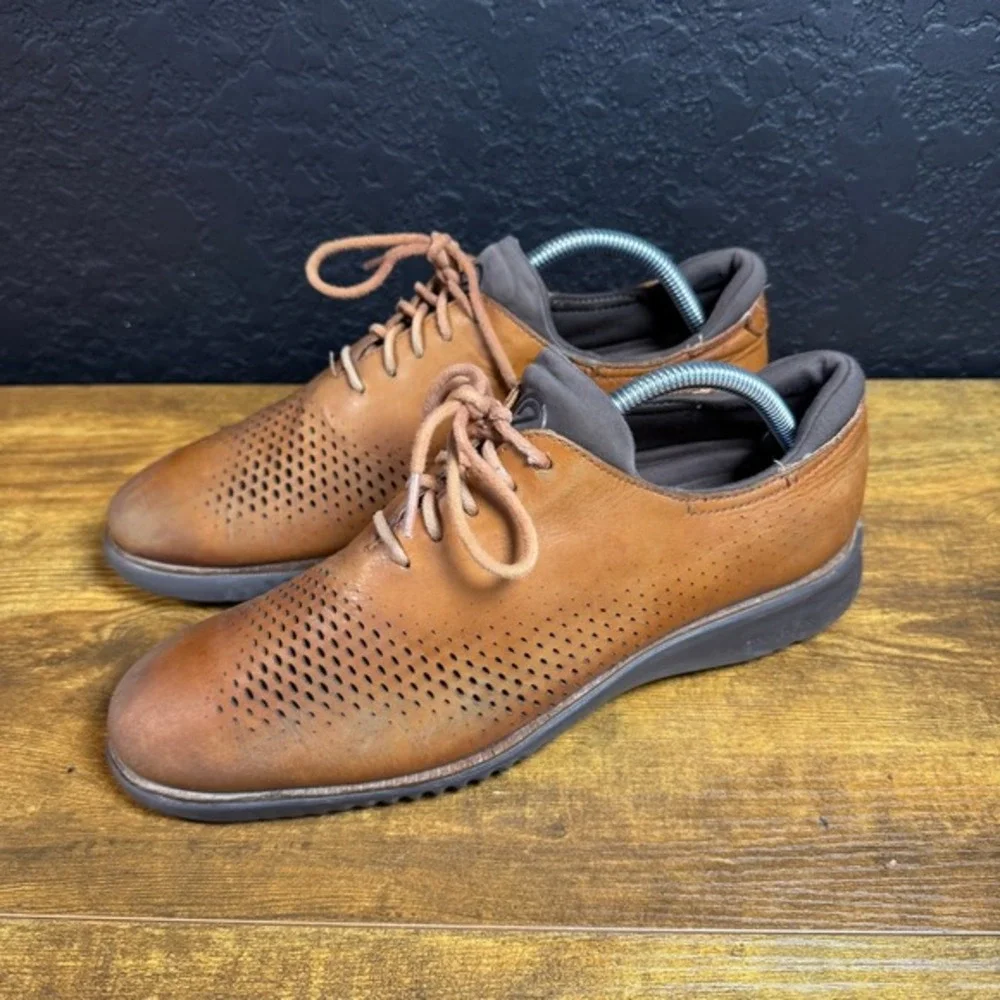 Cole Haan Zerogrand‎ Laser Wingtip C25351 British Tan Leather Oxford Mens 9M